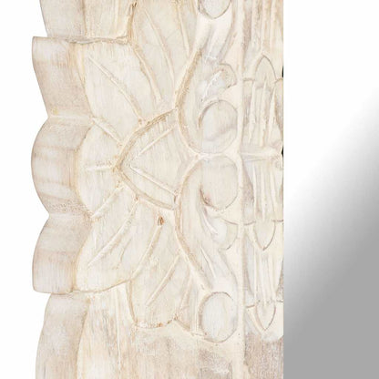 321634 vidaXL Mirror White 110x50 cm Solid Mango Wood