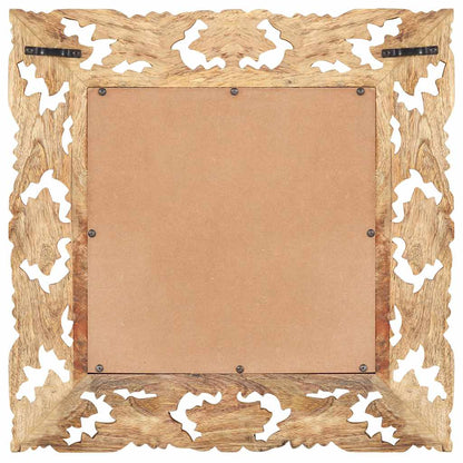 321638 vidaXL Hand Carved Mirror Brown 50x50 cm Solid Mango Wood