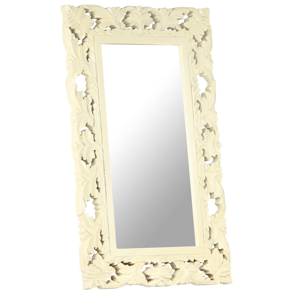 Mirror | White | Solid mango wood | Medium | Decorative Inlays | Mirror