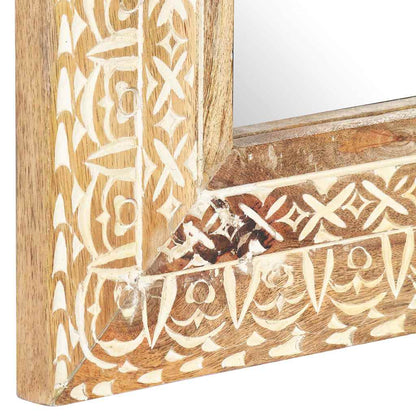 321645 vidaXL Hand-Carved Mirror 80x50x2,6 cm Solid Mango Wood