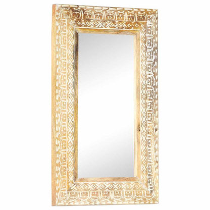 321645 vidaXL Hand-Carved Mirror 80x50x2,6 cm Solid Mango Wood