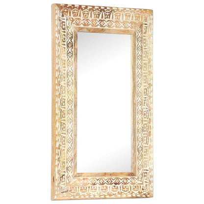 321645 vidaXL Hand-Carved Mirror 80x50x2,6 cm Solid Mango Wood