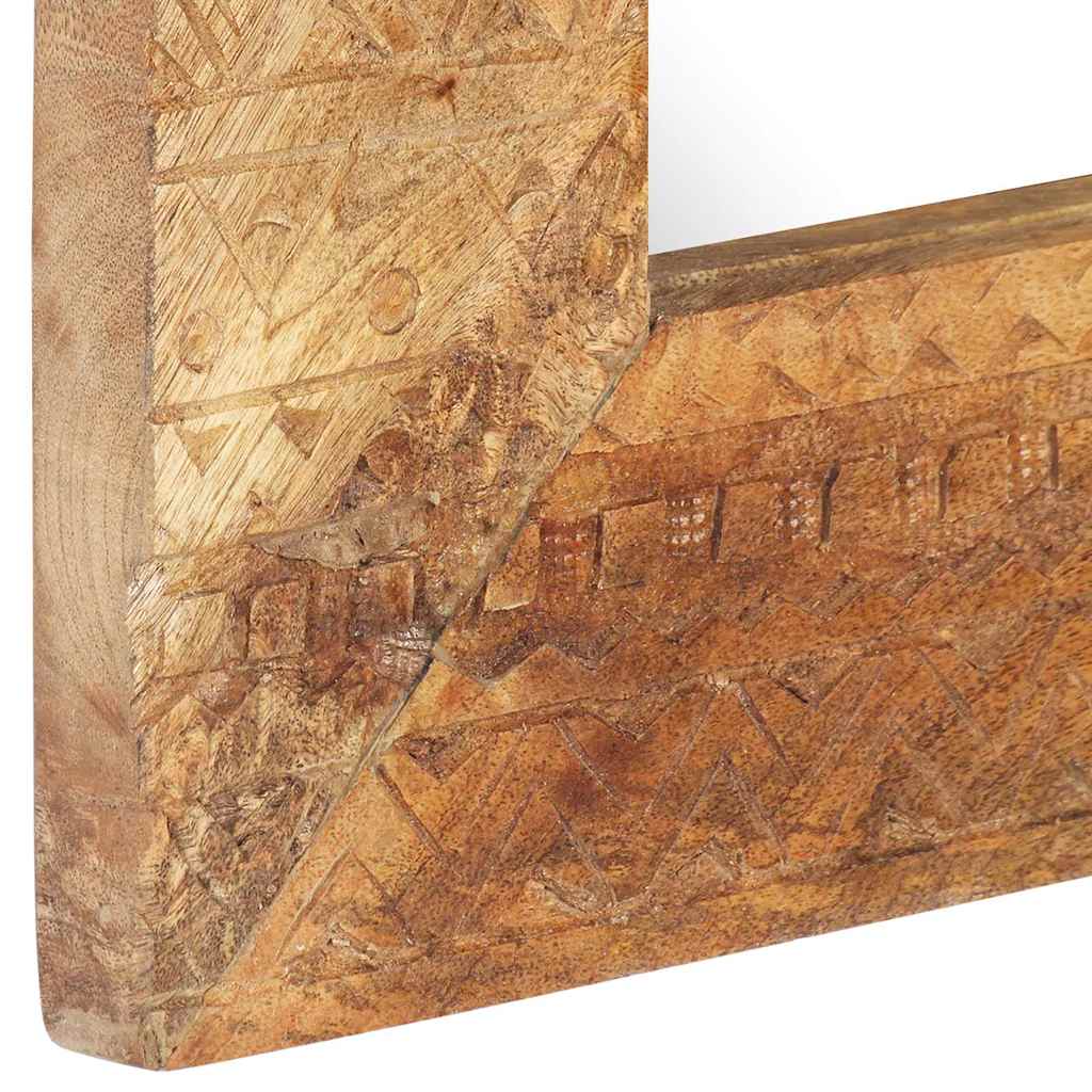 Hand-Carved Mirror 80x50x2,5 cm Solid Mango Wood