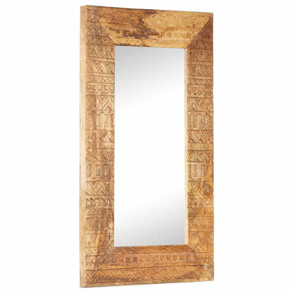 Hand-Carved Mirror 80x50x2,5 cm Solid Mango Wood
