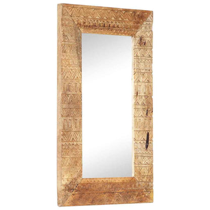 Hand-Carved Mirror 80x50x2,5 cm Solid Mango Wood