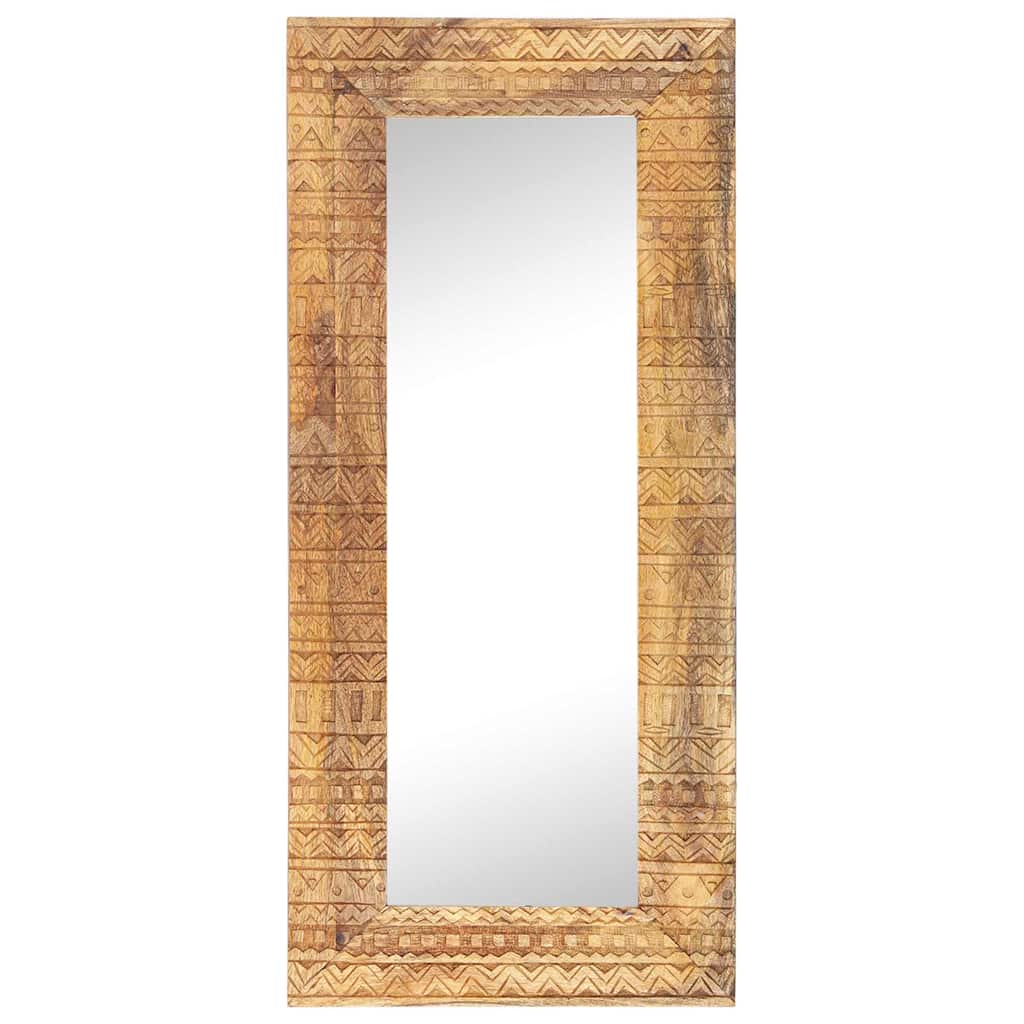 Hand-Carved Mirror 110x50x2,5 cm Solid Mango Wood