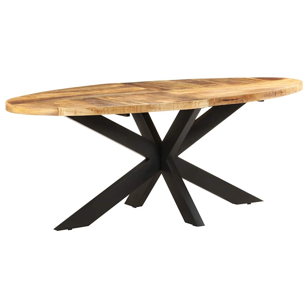 Dining Table Oval 200x100x75 cm Rough Mango Wood