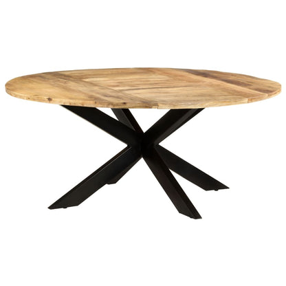 321684 vidaXL Dining Table Round 175x75 cm Rough Mango Wood