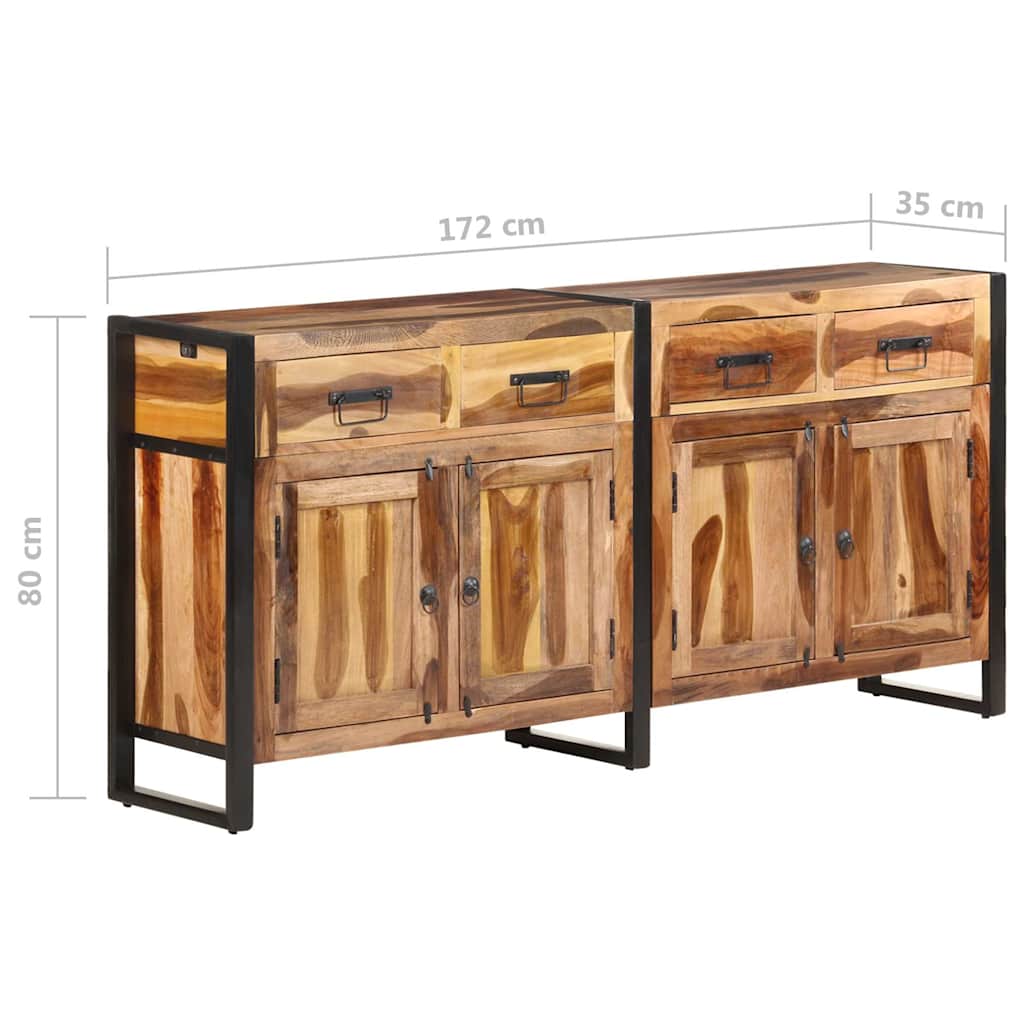 321698 vidaXL Sideboard 172x35x80 cm Solid Acacia Wood with Honey Finish