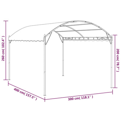 Gazebo 13.1'x9.8'x8.5'Taupe 0.6 oz/ft²