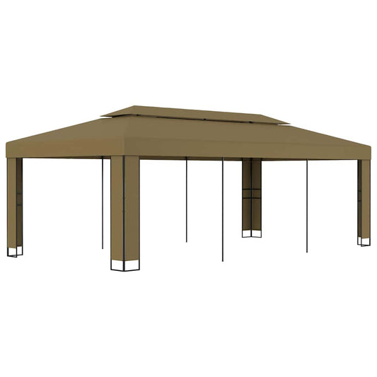 Gazebo | Taupe | 100% polyester, powder-coated steel | 3x6 m
