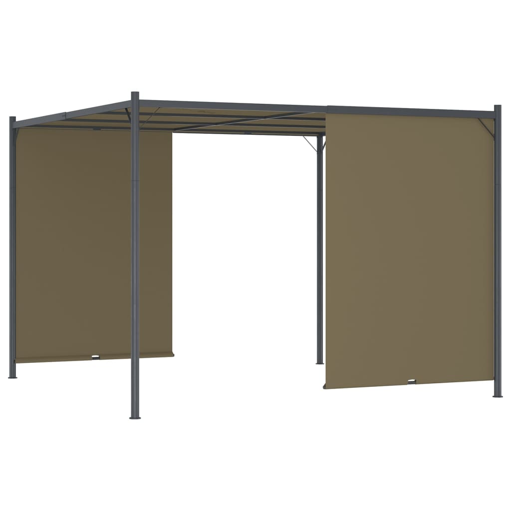 Garden Pergola with Retractable Roof 3x3 m Taupe 180 g/m²