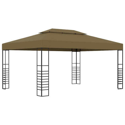 Gazebo | Taupe | Polyester, Steel | Large | Decorative Inlays | Gazebo