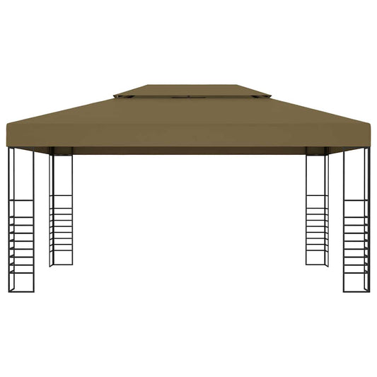 Gazebo | Taupe | Polyester, Steel | Large | Decorative Inlays | Gazebo
