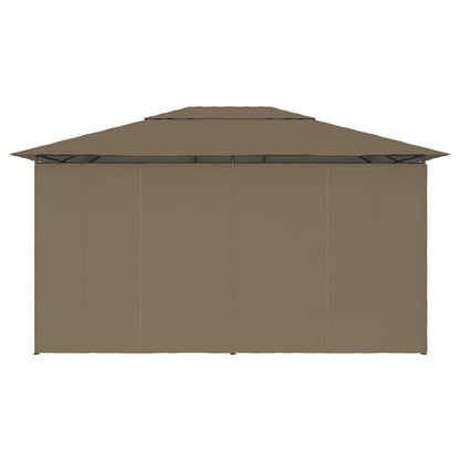 Garden Marquee with Curtains 13.1'x9.8' Taupe 0.6 oz/ft²