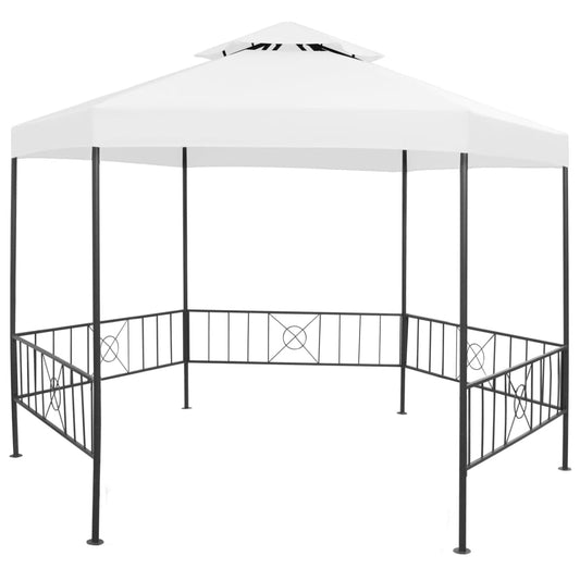 Garden Gazebo | White | Powder-coated steel, Polyester fabric | Large
