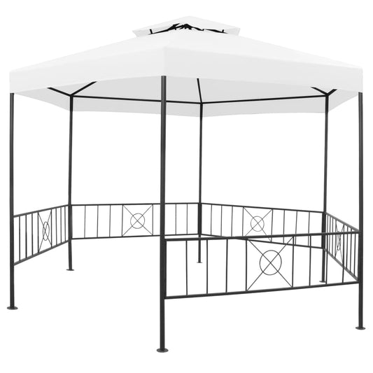 Garden Gazebo | White | Powder-coated steel, Polyester fabric | Large
