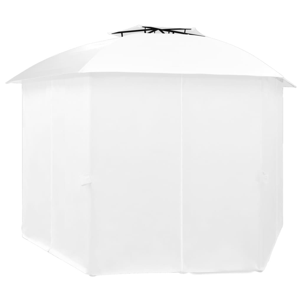 Garden Marquee with Curtains 141.7"x122.8"x104.3" White 0.6 oz/ft²
