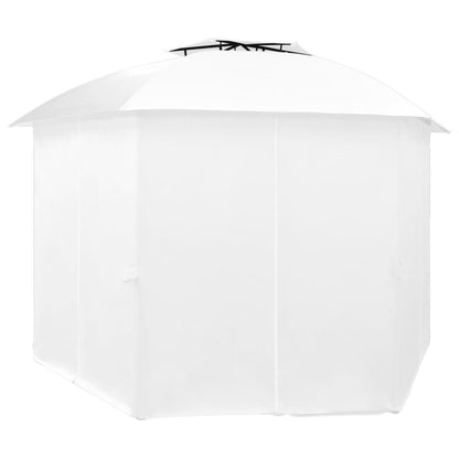 Garden Marquee with Curtains 141.7"x122.8"x104.3" White 0.6 oz/ft²