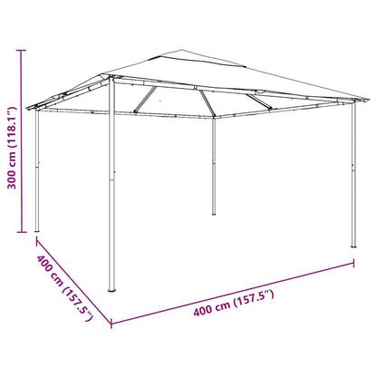 Gazebo 13.1'x13.1'x9.8'Anthracite 0.6 oz/ft²
