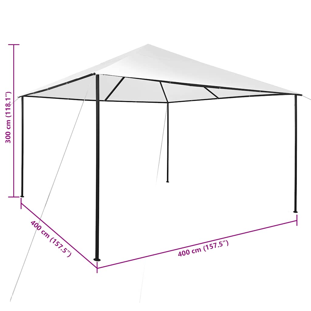 Gazebo White Oxford fabric with PA coating, steel Large