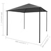 Gazebo 3x3 m Anthracite Fabric and Steel 180 g/m²