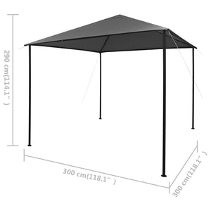 Gazebo 3x3 m Anthracite Fabric and Steel 180 g/m²