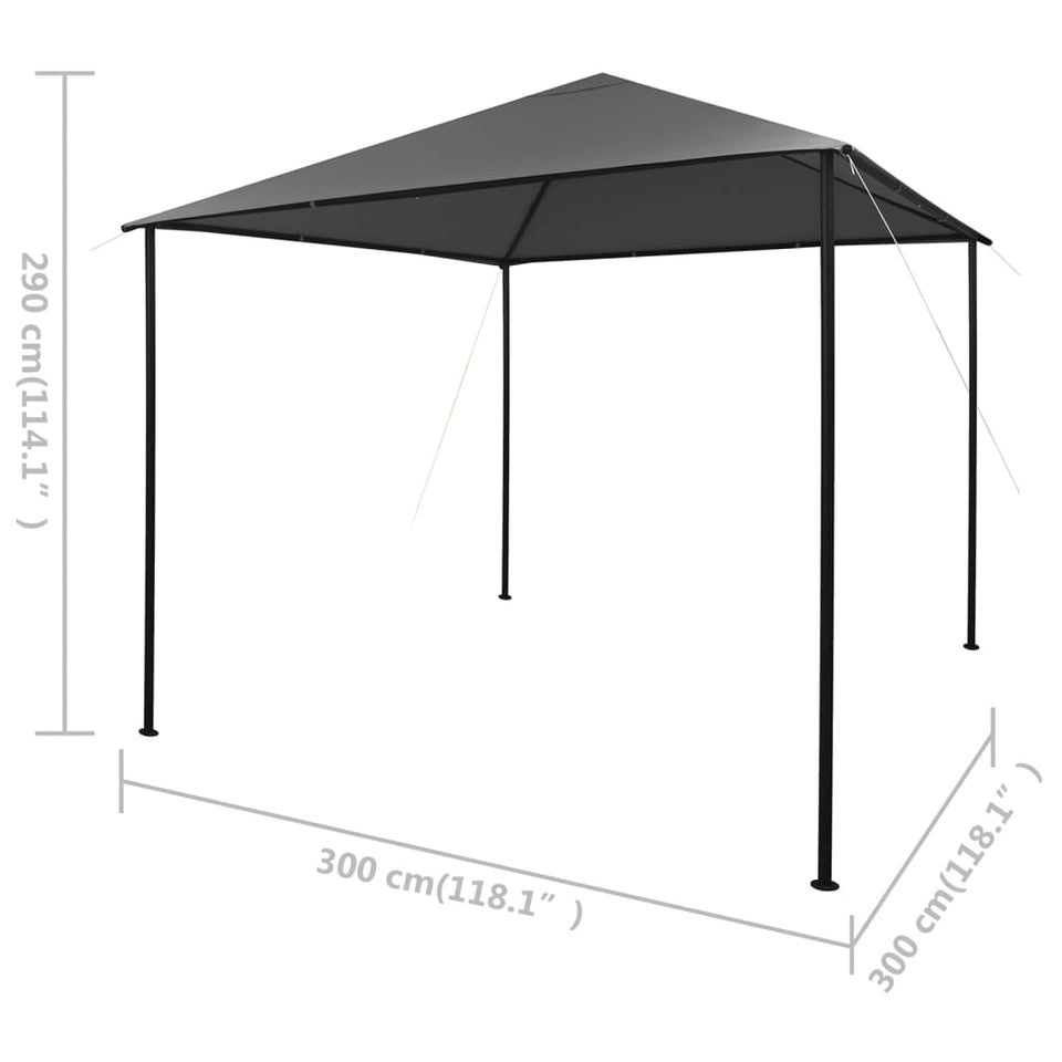 Gazebo 3x3 m Anthracite Fabric and Steel 180 g/m²