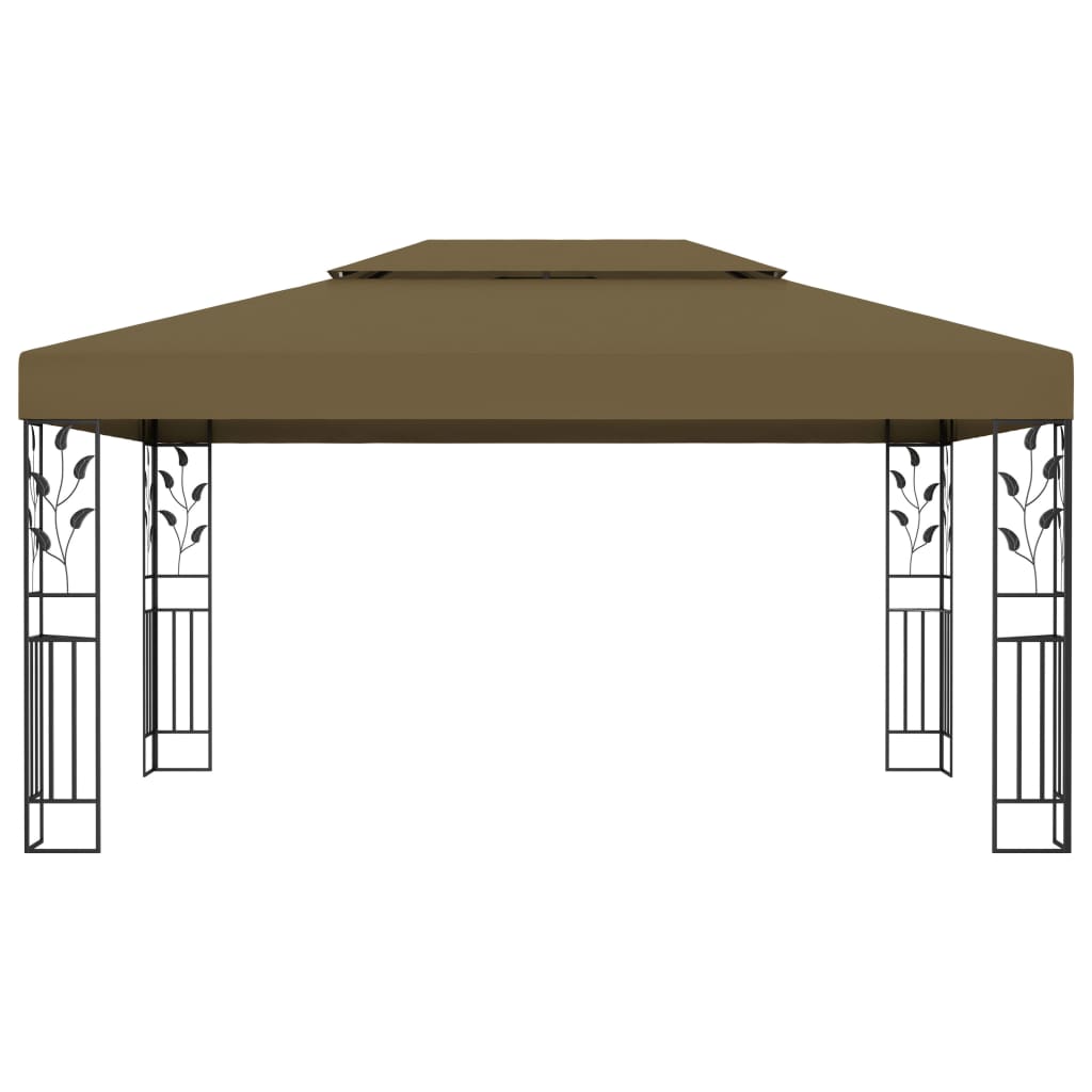 vidaXL Gazebo Taupe 100% polyester with PA coating, powder-coated steel