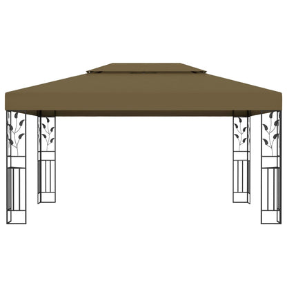 vidaXL Gazebo Taupe 100% polyester with PA coating, powder-coated steel