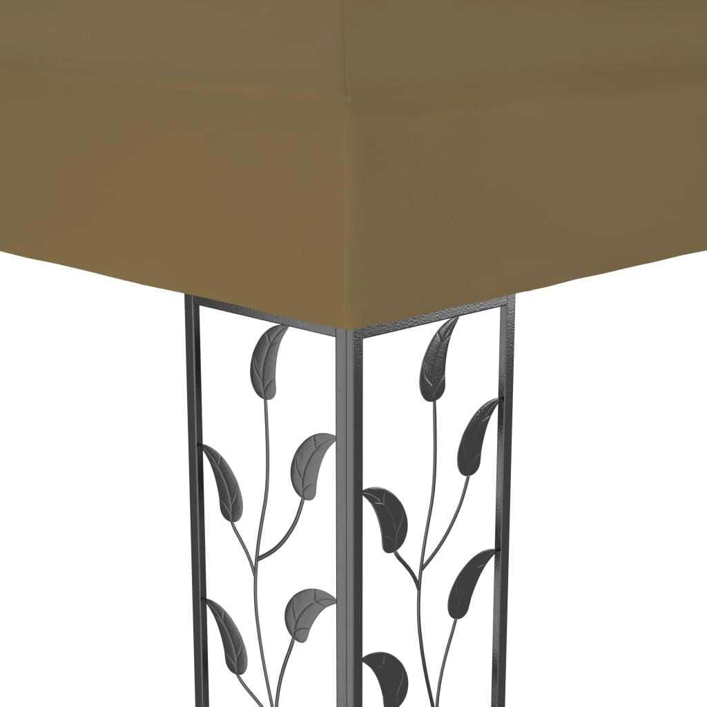vidaXL Gazebo Taupe 100% polyester with PA coating, powder-coated steel