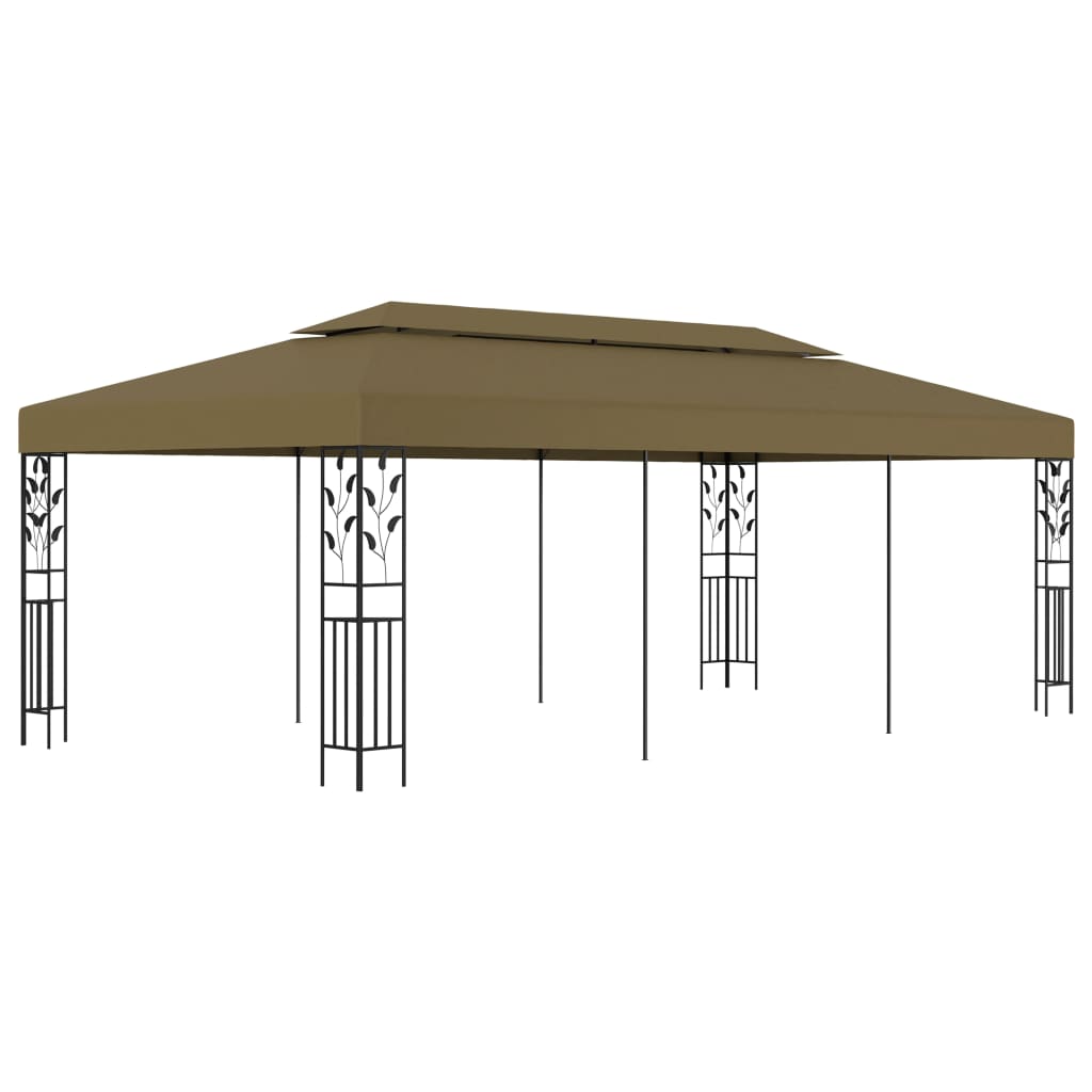 Gazebo Taupe Powder-coated steel Large Decorative Inlays Gazebo