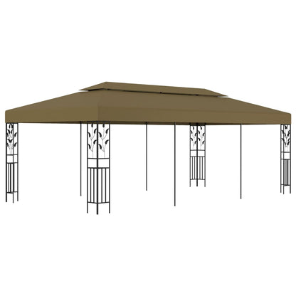Gazebo Taupe Powder-coated steel Large Decorative Inlays Gazebo