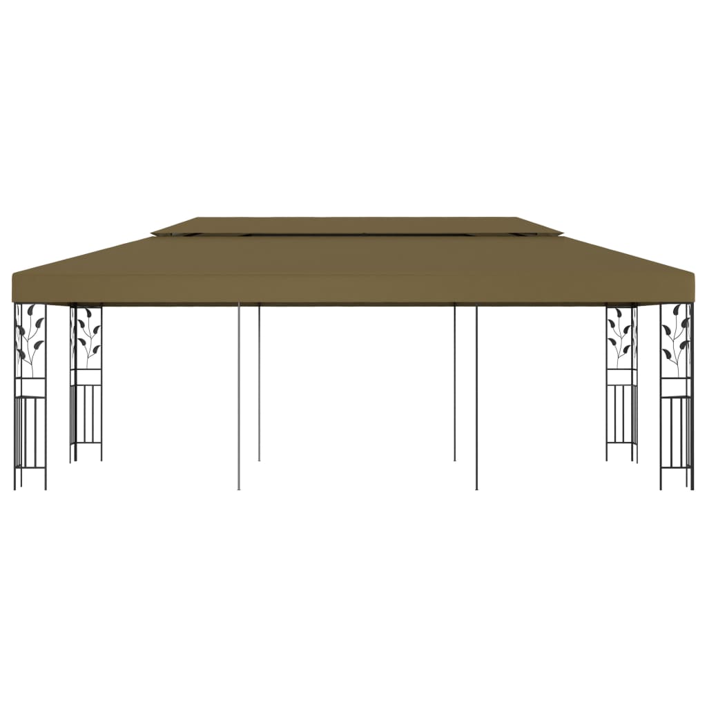 Gazebo Taupe Powder-coated steel Large Decorative Inlays Gazebo