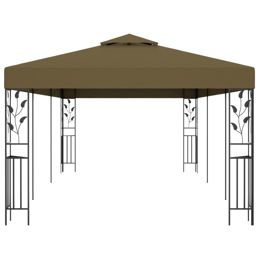 Gazebo Taupe Powder-coated steel Large Decorative Inlays Gazebo