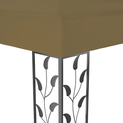 Gazebo Taupe Powder-coated steel Large Decorative Inlays Gazebo