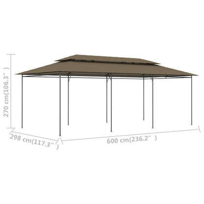 Gazebo 236.2"x117.3"x106.3" Taupe 0.6 oz/ft²