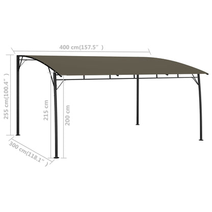 Sunshade awnings 4 x 3 x 2.55 m Taupe