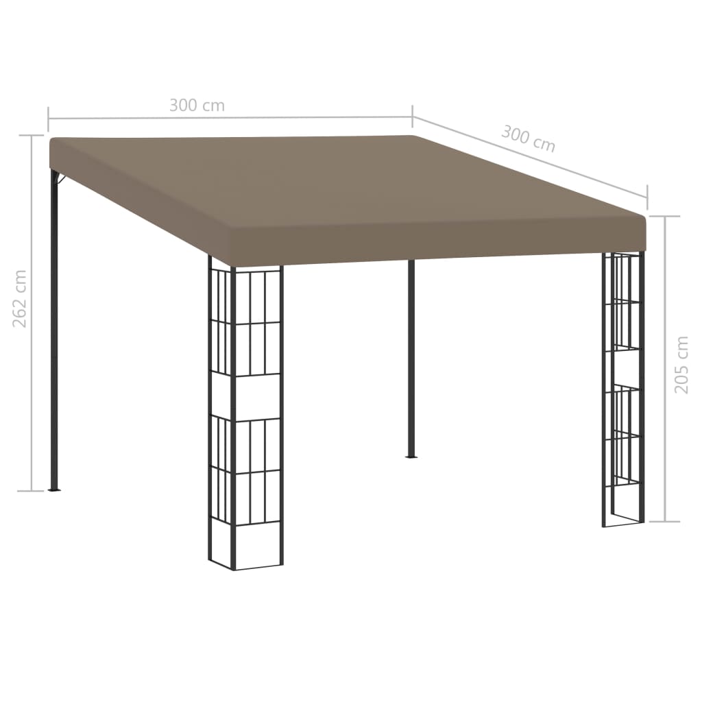 Wall-mounted Gazebo 3x3 m Taupe Fabric