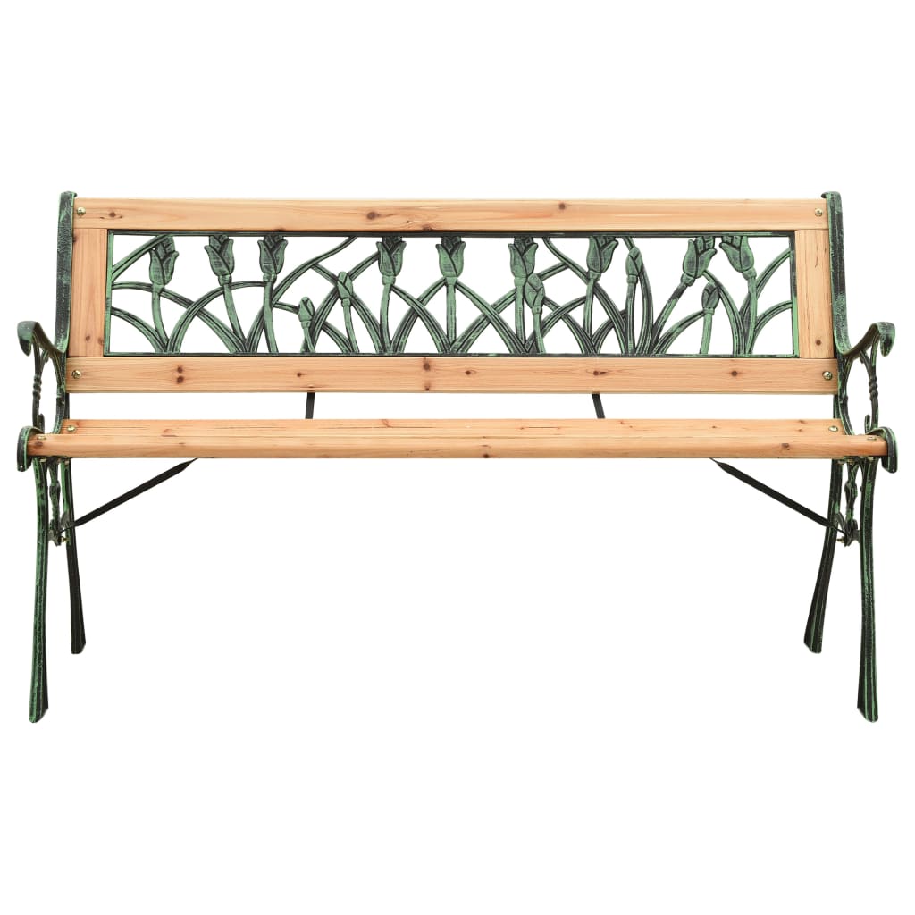 Patio Bench 48" Cast Iron and Solid Firwood