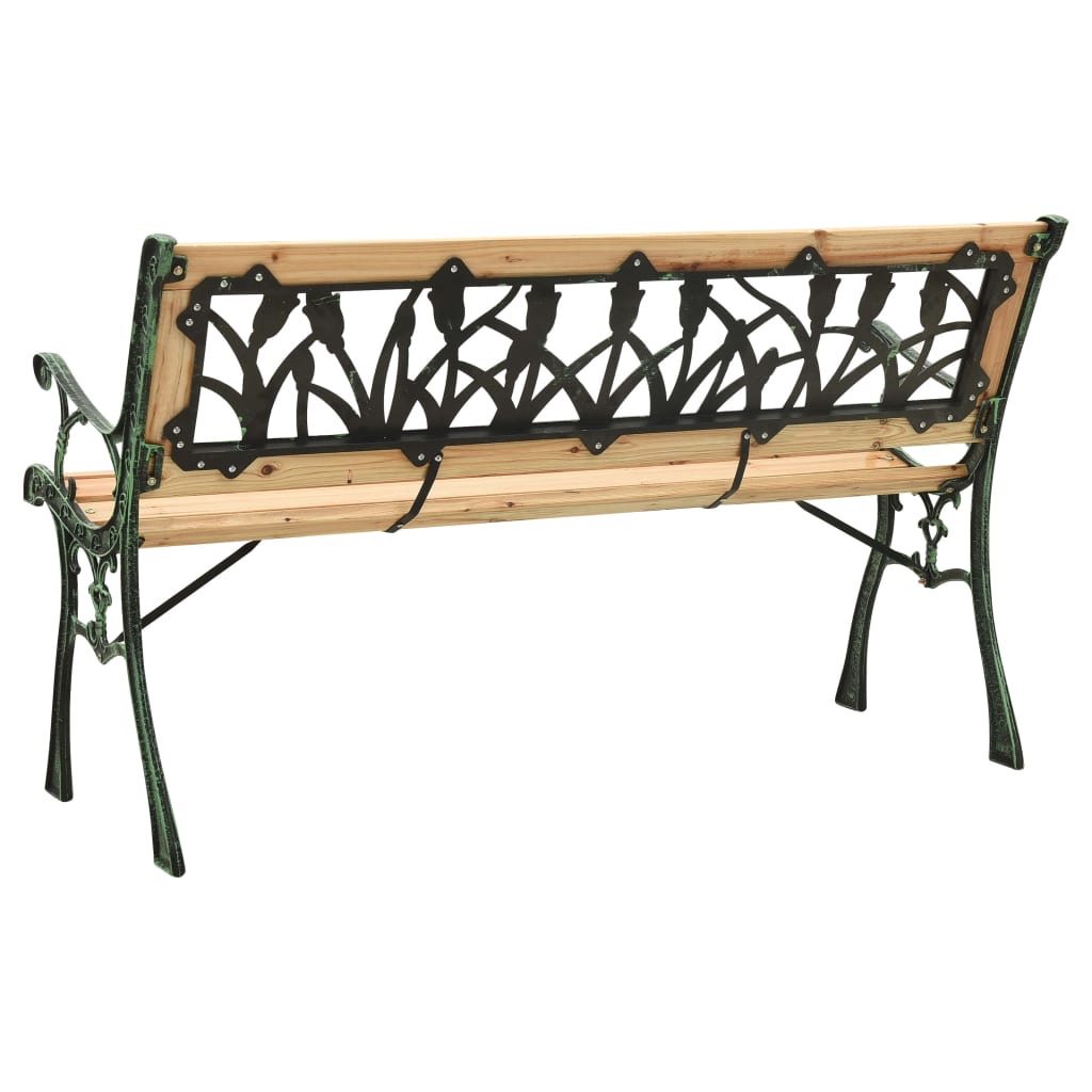 Patio Bench 48" Cast Iron and Solid Firwood
