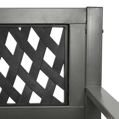 Garden Bench | Grey | Powder-coated steel, Plastic | Standard | Durable