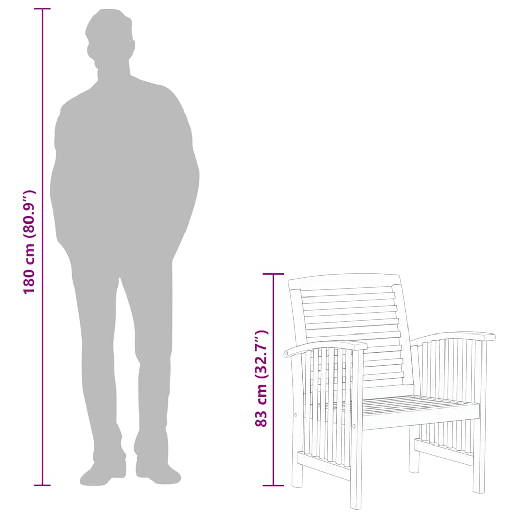 Patio Chairs 2 pcs Solid Acacia Wood