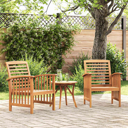 Patio Chairs 2 pcs Solid Acacia Wood