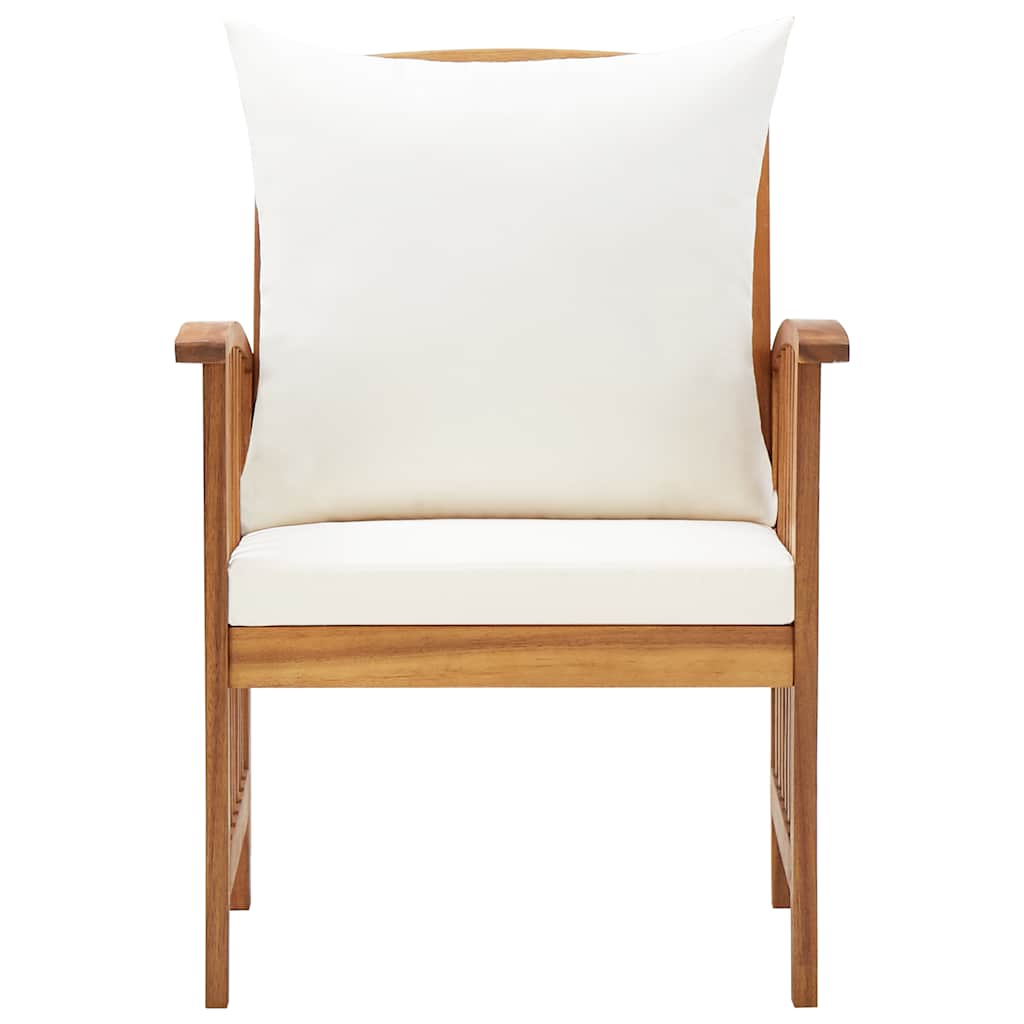 Patio Chairs with Cushions 2 pcs Solid Acacia Wood