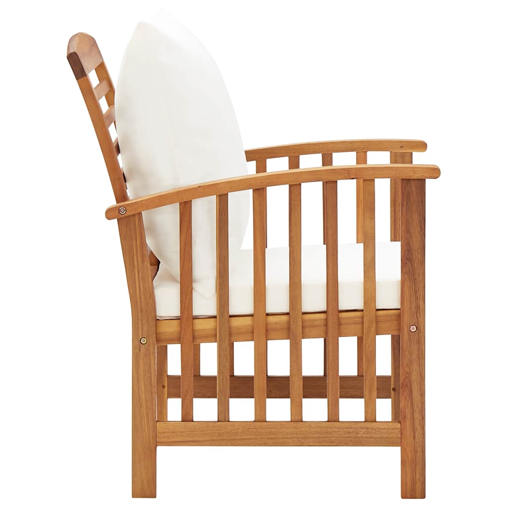 Patio Chairs with Cushions 2 pcs Solid Acacia Wood
