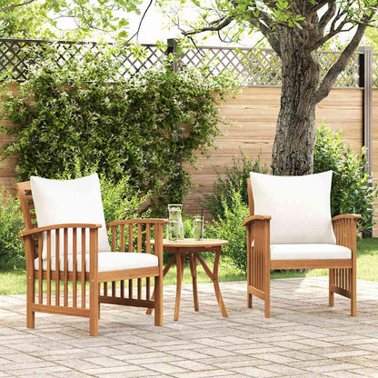 Patio Chairs with Cushions 2 pcs Solid Acacia Wood