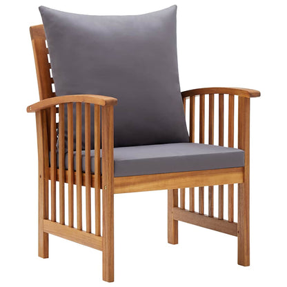 Patio Chairs with Cushions 2 pcs Solid Acacia Wood