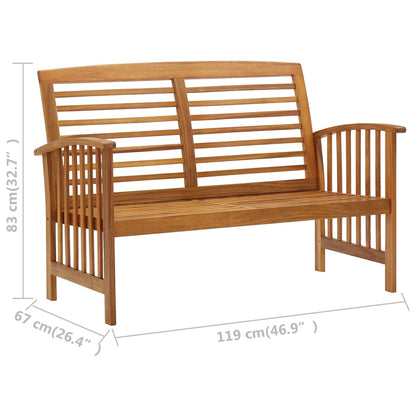 Garden Bench | Natural Wood | Solid Acacia Wood | Medium | Durable