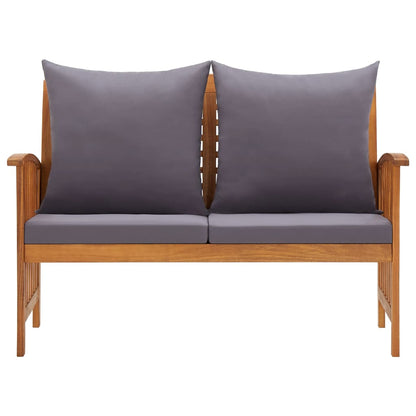 Patio Bench with Cushions 46.9" Solid Acacia Wood